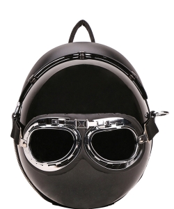 Helmet Backpack Bag with Shoulder Strap B048 BLACK